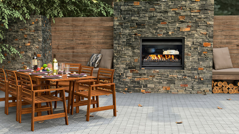 Jetmaster Quadro Outdoor Inbuilt Wood Fire and BBQ | The Fireplace